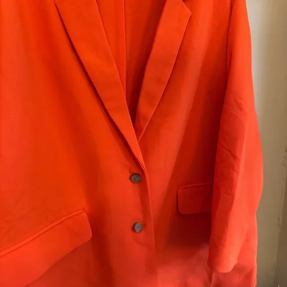 Old Navy Relaxed Blazer Warm Sunset Long Sleeve 2 Button Unlined Jacket - Picture 15 of 16